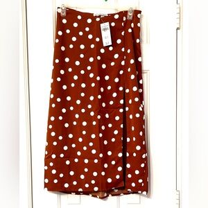Abercrombie & Fitch Brown and white Polka Dot midi Skirt